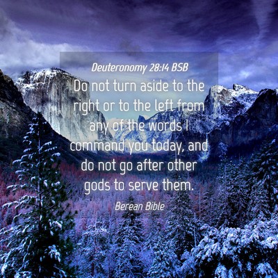 Picture 04 - Deuteronomy 28:14 BSB - Do not turn aside to the right or to the left - Bible Verse Picture