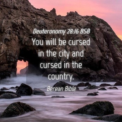 Picture 04 - Deuteronomy 28:16 BSB - You will be cursed in the city and cursed in the - Bible Verse Picture