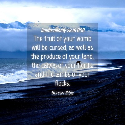 Picture 04 - Deuteronomy 28:18 BSB - The fruit of your womb will be cursed, as well as - Bible Verse Picture