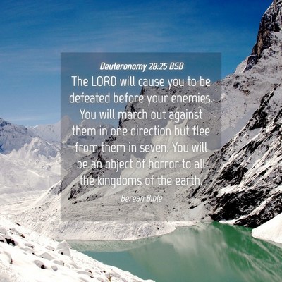 Picture 04 - Deuteronomy 28:25 BSB - The LORD will cause you to be defeated before - Bible Verse Picture
