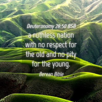 Picture 04 - Deuteronomy 28:50 BSB - a ruthless nation with no respect for the old and - Bible Verse Picture