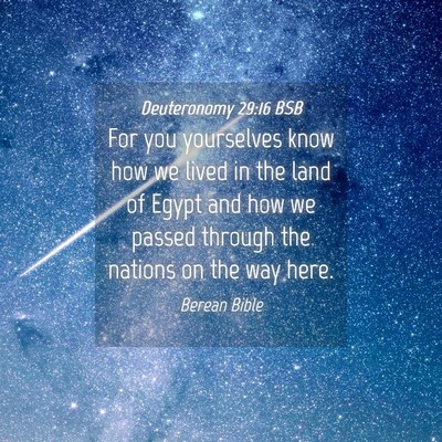 Picture 04 - Deuteronomy 29:16 BSB - For you yourselves know how we lived in the land - Bible Verse Picture
