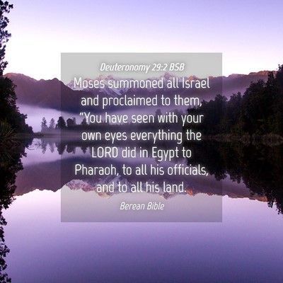 Picture 04 - Deuteronomy 29:2 BSB - Moses summoned all Israel and proclaimed to them, - Bible Verse Picture