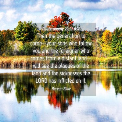 Picture 04 - Deuteronomy 29:22 BSB - Then the generation to come—your sons who - Bible Verse Picture
