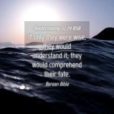 Picture 04 - Deuteronomy 32:29 BSB - If only they were wise, they would understand it; - Bible Verse Picture