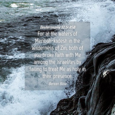 Picture 04 - Deuteronomy 32:51 BSB - For at the waters of Meribah-kadesh in the - Bible Verse Picture