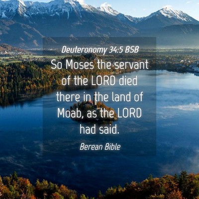 Picture 04 - Deuteronomy 34:5 BSB - So Moses the servant of the LORD died there in - Bible Verse Picture