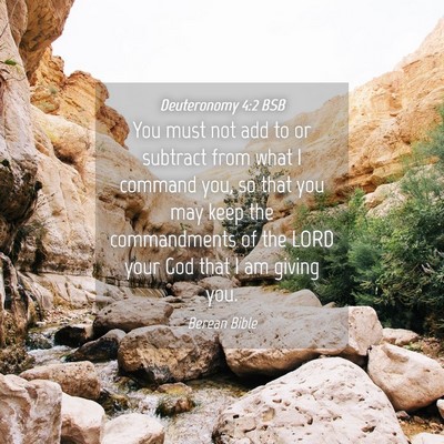 Picture 04 - Deuteronomy 4:2 BSB - You must not add to or subtract from what I - Bible Verse Picture