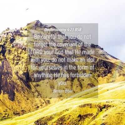 Picture 04 - Deuteronomy 4:23 BSB - Be careful that you do not forget the covenant of - Bible Verse Picture
