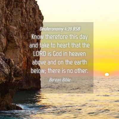 Picture 04 - Deuteronomy 4:39 BSB - Know therefore this day and take to heart that - Bible Verse Picture