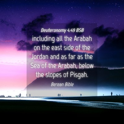 Picture 04 - Deuteronomy 4:49 BSB - including all the Arabah on the east side of the - Bible Verse Picture