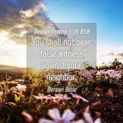 Picture 04 - Deuteronomy 5:20 BSB - You shall not bear false witness against your - Bible Verse Picture