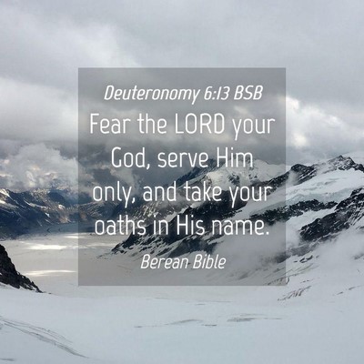 Picture 04 - Deuteronomy 6:13 BSB - Fear the LORD your God, serve Him only, and take - Bible Verse Picture