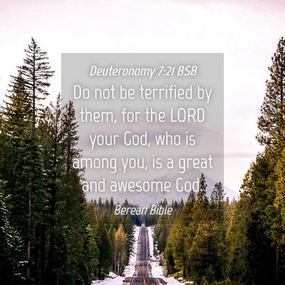 Picture 04 - Deuteronomy 7:21 BSB - Do not be terrified by them, for the LORD your - Bible Verse Picture