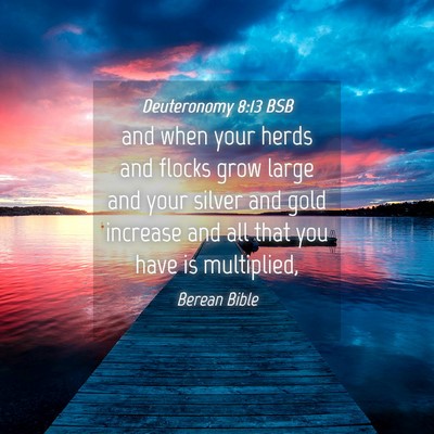 Picture 04 - Deuteronomy 8:13 BSB - and when your herds and flocks grow large and - Bible Verse Picture