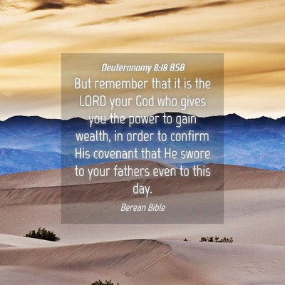 Picture 04 - Deuteronomy 8:18 BSB - But remember that it is the LORD your God who - Bible Verse Picture