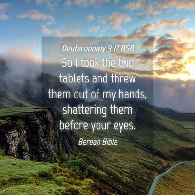 Picture 04 - Deuteronomy 9:17 BSB - So I took the two tablets and threw them out of - Bible Verse Picture