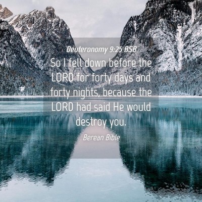Picture 04 - Deuteronomy 9:25 BSB - So I fell down before the LORD for forty days and - Bible Verse Picture