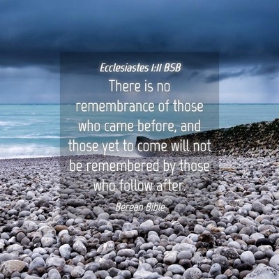 Picture 04 - Ecclesiastes 1:11 BSB - There is no remembrance of those who came before, - Bible Verse Picture