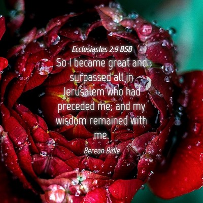Picture 04 - Ecclesiastes 2:9 BSB - So I became great and surpassed all in Jerusalem - Bible Verse Picture