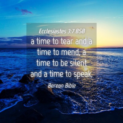 Picture 04 - Ecclesiastes 3:7 BSB - a time to tear and a time to mend, a time to be - Bible Verse Picture