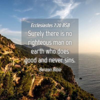 Picture 04 - Ecclesiastes 7:20 BSB - Surely there is no righteous man on earth who - Bible Verse Picture