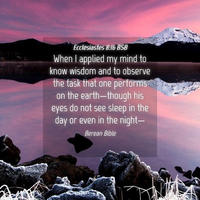 Picture 04 - Ecclesiastes 8:16 BSB - When I applied my mind to know wisdom and to - Bible Verse Picture