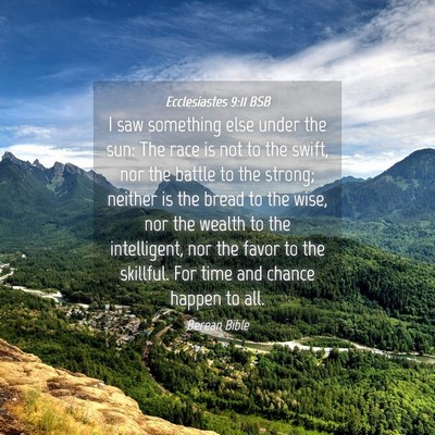 Picture 04 - Ecclesiastes 9:11 BSB - I saw something else under the sun: The race is - Bible Verse Picture