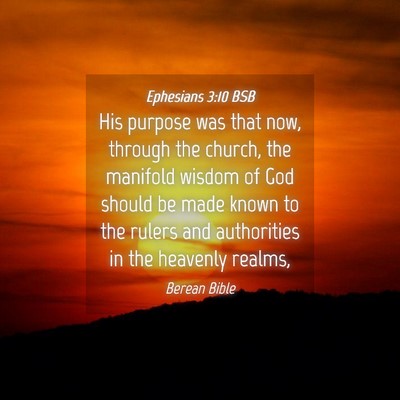 Picture 04 - Ephesians 3:10 BSB - His purpose was that now, through the church, the - Bible Verse Picture