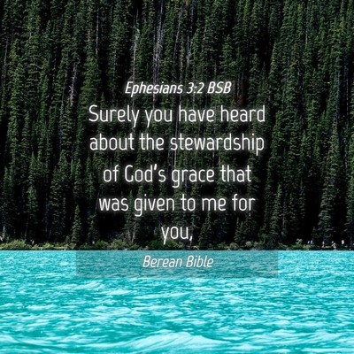 Picture 04 - Ephesians 3:2 BSB - Surely you have heard about the stewardship of - Bible Verse Picture