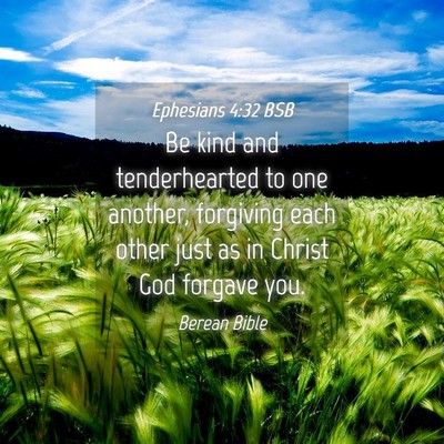 Picture 04 - Ephesians 4:32 BSB - Be kind and tenderhearted to one another, - Bible Verse Picture