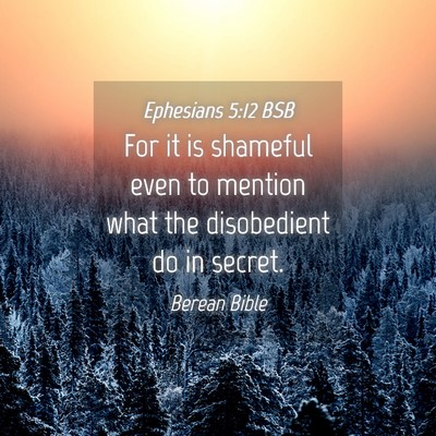 Picture 04 - Ephesians 5:12 BSB - For it is shameful even to mention what the - Bible Verse Picture