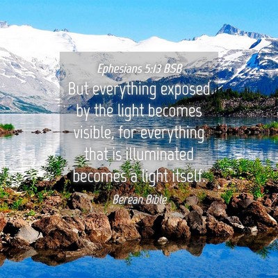 Picture 04 - Ephesians 5:13 BSB - But everything exposed by the light becomes - Bible Verse Picture