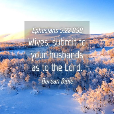 Picture 04 - Ephesians 5:22 BSB - Wives, submit to your husbands as to the - Bible Verse Picture