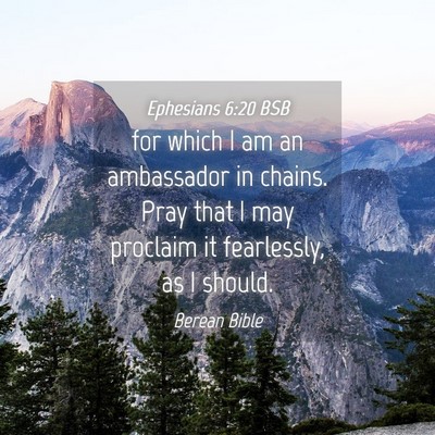 Picture 04 - Ephesians 6:20 BSB - for which I am an ambassador in chains. Pray that - Bible Verse Picture