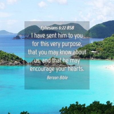 Picture 04 - Ephesians 6:22 BSB - I have sent him to you for this very purpose, - Bible Verse Picture