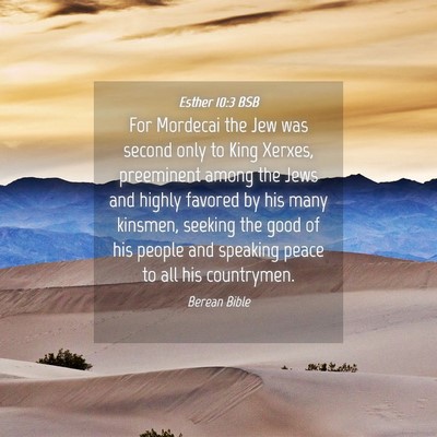 Picture 04 - Esther 10:3 BSB - For Mordecai the Jew was second only to King - Bible Verse Picture