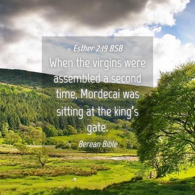 Picture 04 - Esther 2:19 BSB - When the virgins were assembled a second time, - Bible Verse Picture