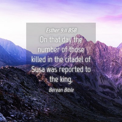 Picture 04 - Esther 9:11 BSB - On that day the number of those killed in the - Bible Verse Picture