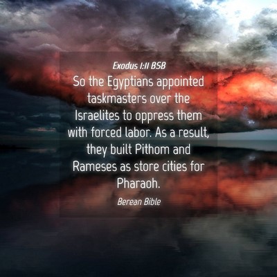 Picture 04 - Exodus 1:11 BSB - So the Egyptians appointed taskmasters over the - Bible Verse Picture