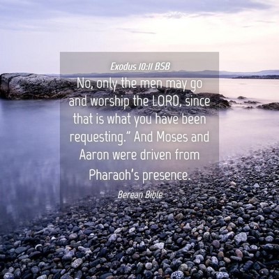 Picture 04 - Exodus 10:11 BSB - No, only the men may go and worship the LORD, - Bible Verse Picture