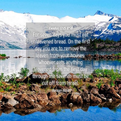 Picture 04 - Exodus 12:15 BSB - For seven days you must eat unleavened bread. On - Bible Verse Picture