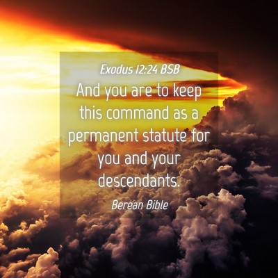 Picture 04 - Exodus 12:24 BSB - And you are to keep this command as a permanent - Bible Verse Picture