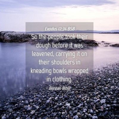 Picture 04 - Exodus 12:34 BSB - So the people took their dough before it was - Bible Verse Picture