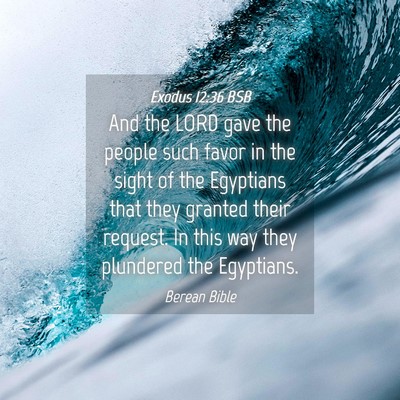 Picture 04 - Exodus 12:36 BSB - And the LORD gave the people such favor in the - Bible Verse Picture