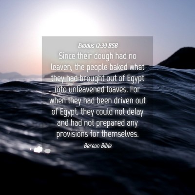 Picture 04 - Exodus 12:39 BSB - Since their dough had no leaven, the people baked - Bible Verse Picture