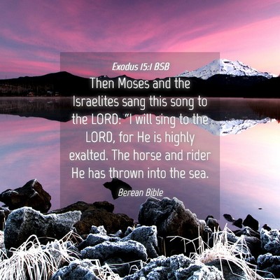 Picture 04 - Exodus 15:1 BSB - Then Moses and the Israelites sang this song to - Bible Verse Picture