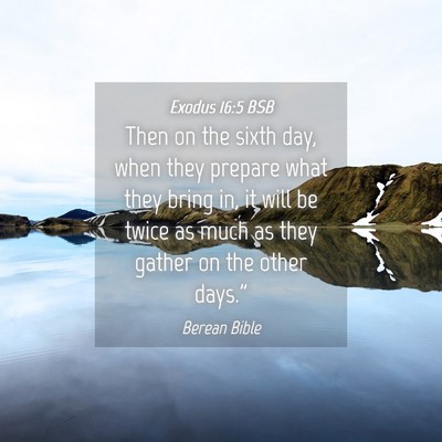 Picture 04 - Exodus 16:5 BSB - Then on the sixth day, when they prepare what - Bible Verse Picture