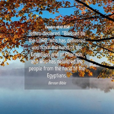 Picture 04 - Exodus 18:10 BSB - Jethro declared, “Blessed be the LORD, who has - Bible Verse Picture