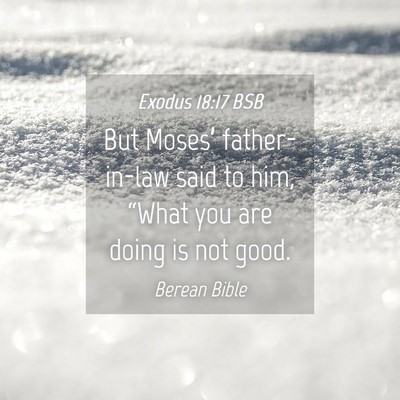 Picture 04 - Exodus 18:17 BSB - But Moses’ father-in-law said to him, “What - Bible Verse Picture